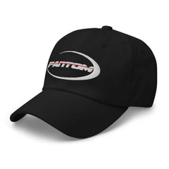 left black dad hat